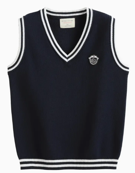 Custom-Made Knit Uniform Vest Pullover V-Neck