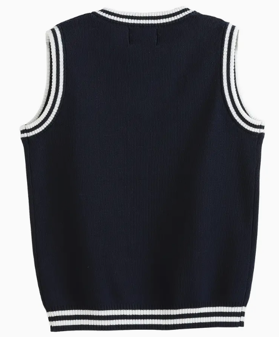 Custom-Made Knit Uniform Vest Pullover V-Neck