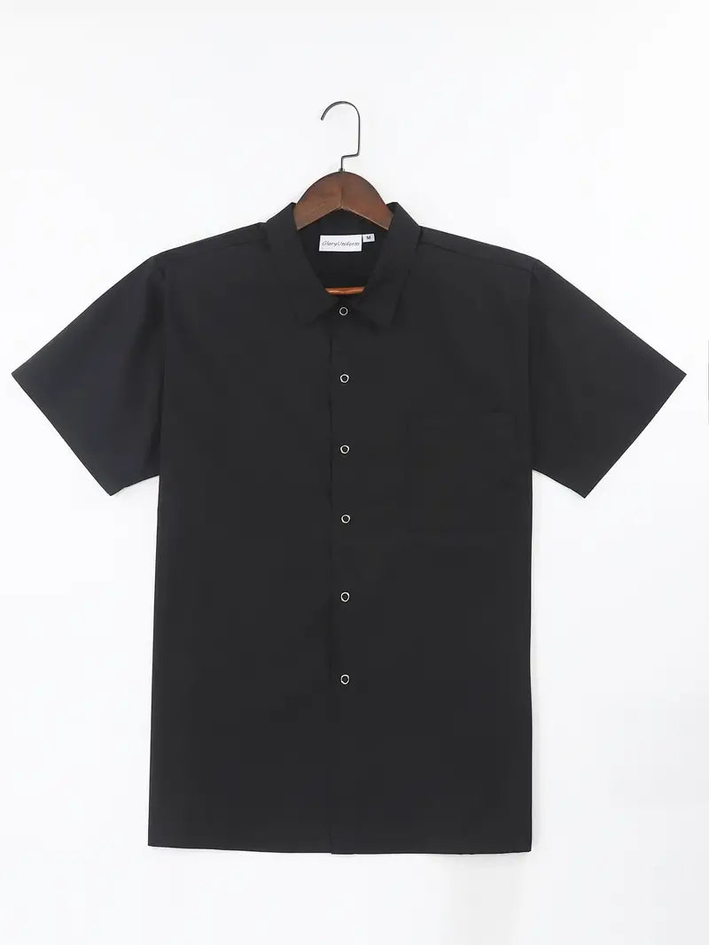 Short Sleeve Men Button Up Shirt